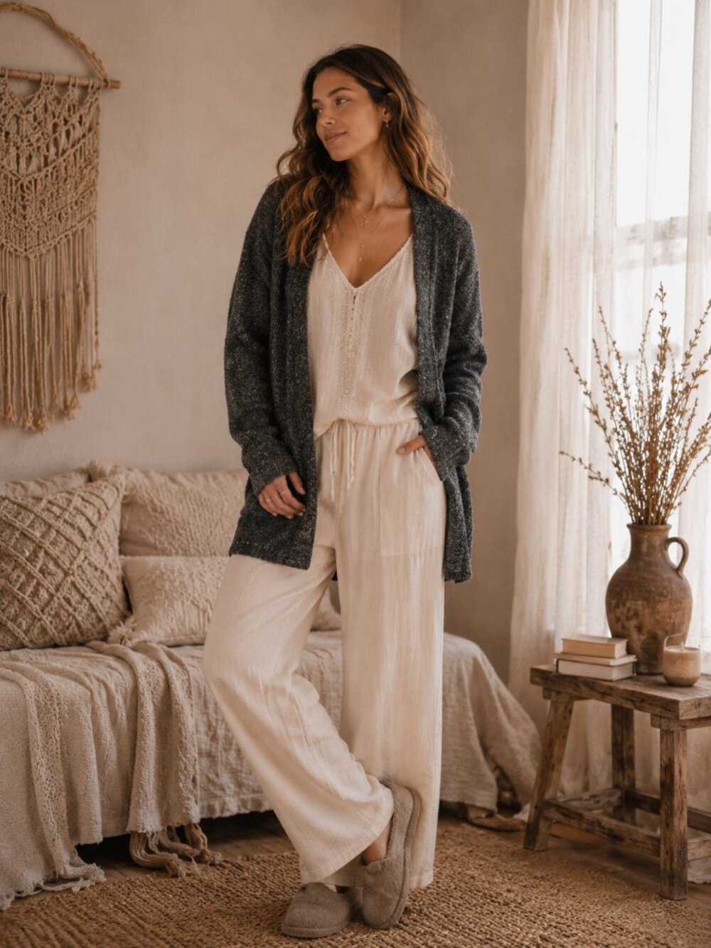Natural Reflections Green Multi-color Knit Cardigan - Longline